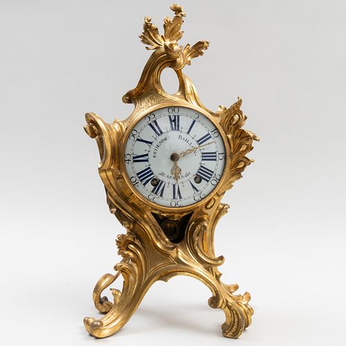 LOUIS XV ORMOLU MANTLE CLOCK,