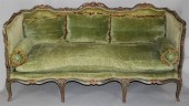 LOUIS XV PAINTED CARVED SOFA W