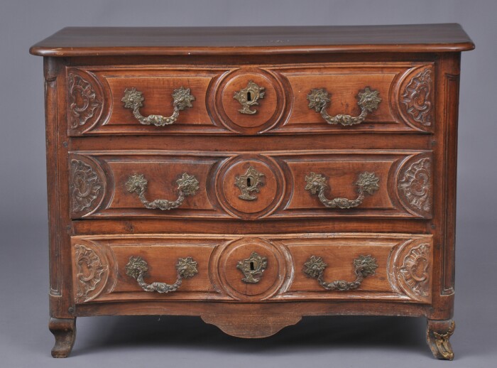 LOUIS XV PROVINCIAL CARVED WALNUT