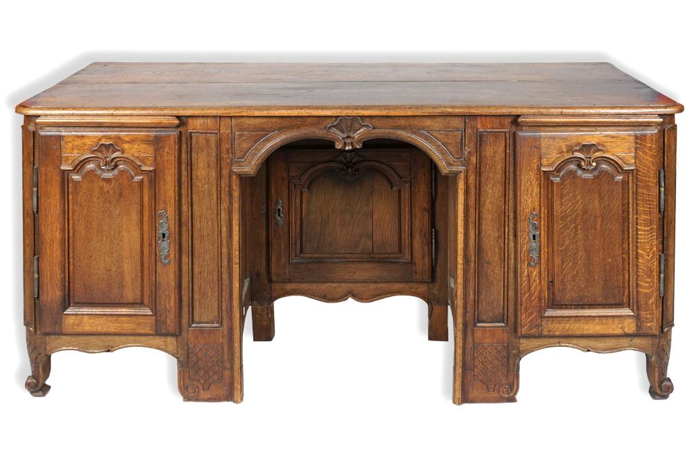 LOUIS XV PROVINCIAL OAK DESK,