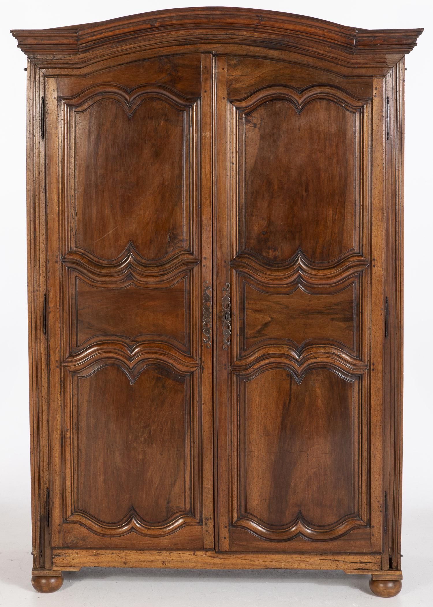 LOUIS XV PROVINCIAL WALNUT ARMOIRE,