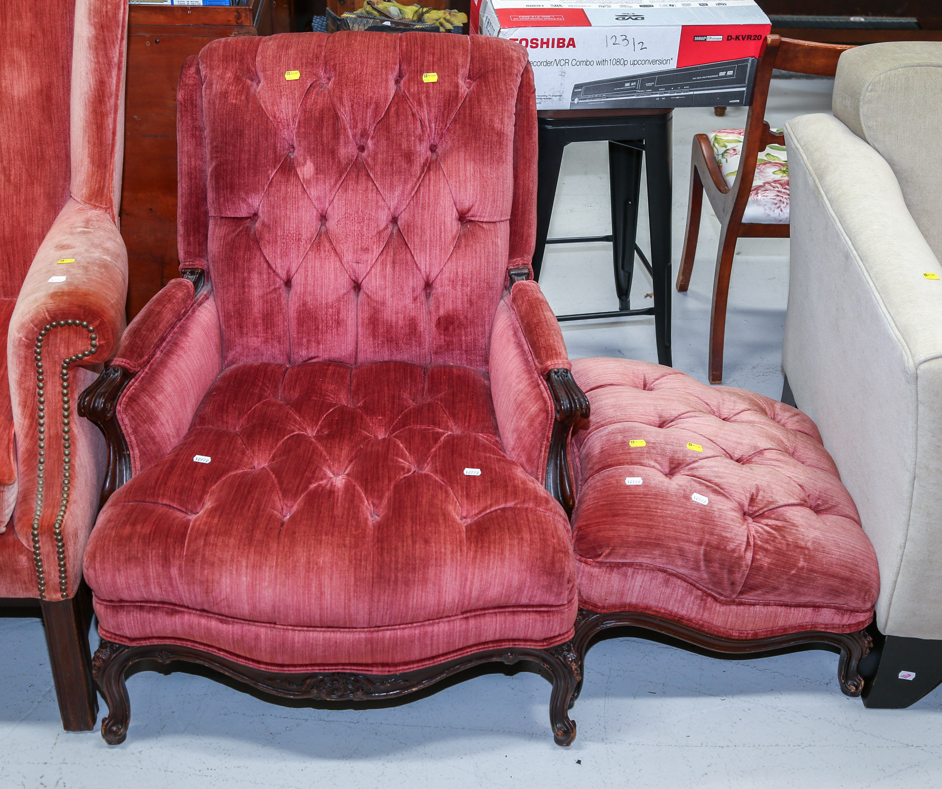LOUIS XV REVIVAL ARMCHAIR WITH