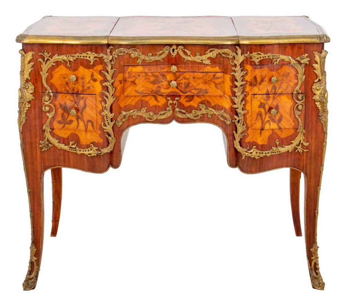 LOUIS XV REVIVAL PARQUETRY VANITY