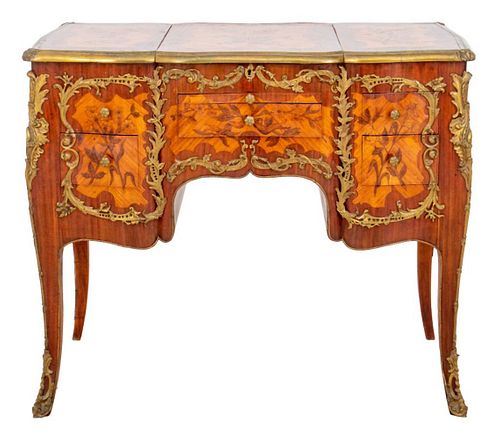 LOUIS XV REVIVAL PARQUETRY VANITY