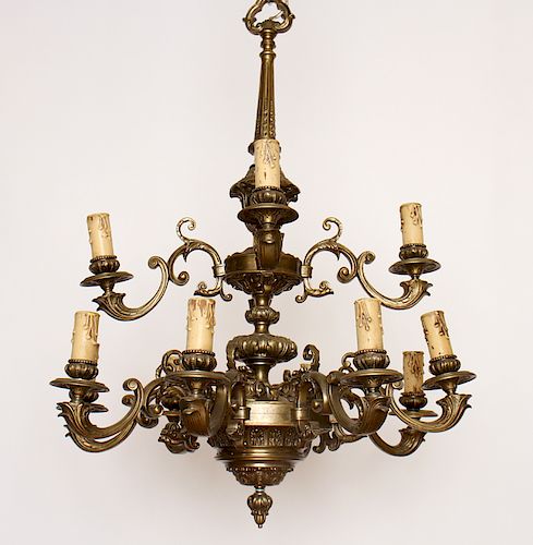 LOUIS XV STYLE 12 ARM BRONZE