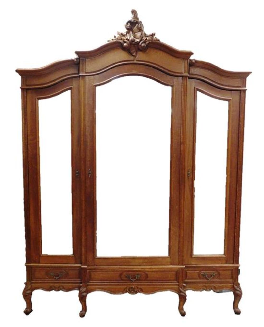 LOUIS XV STYLE ARMOIRE, THREE DOORS