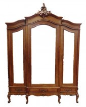LOUIS XV STYLE ARMOIRE, THREE