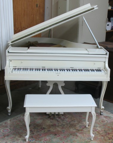 LOUIS XV STYLE BABY GRAND PIANO AND