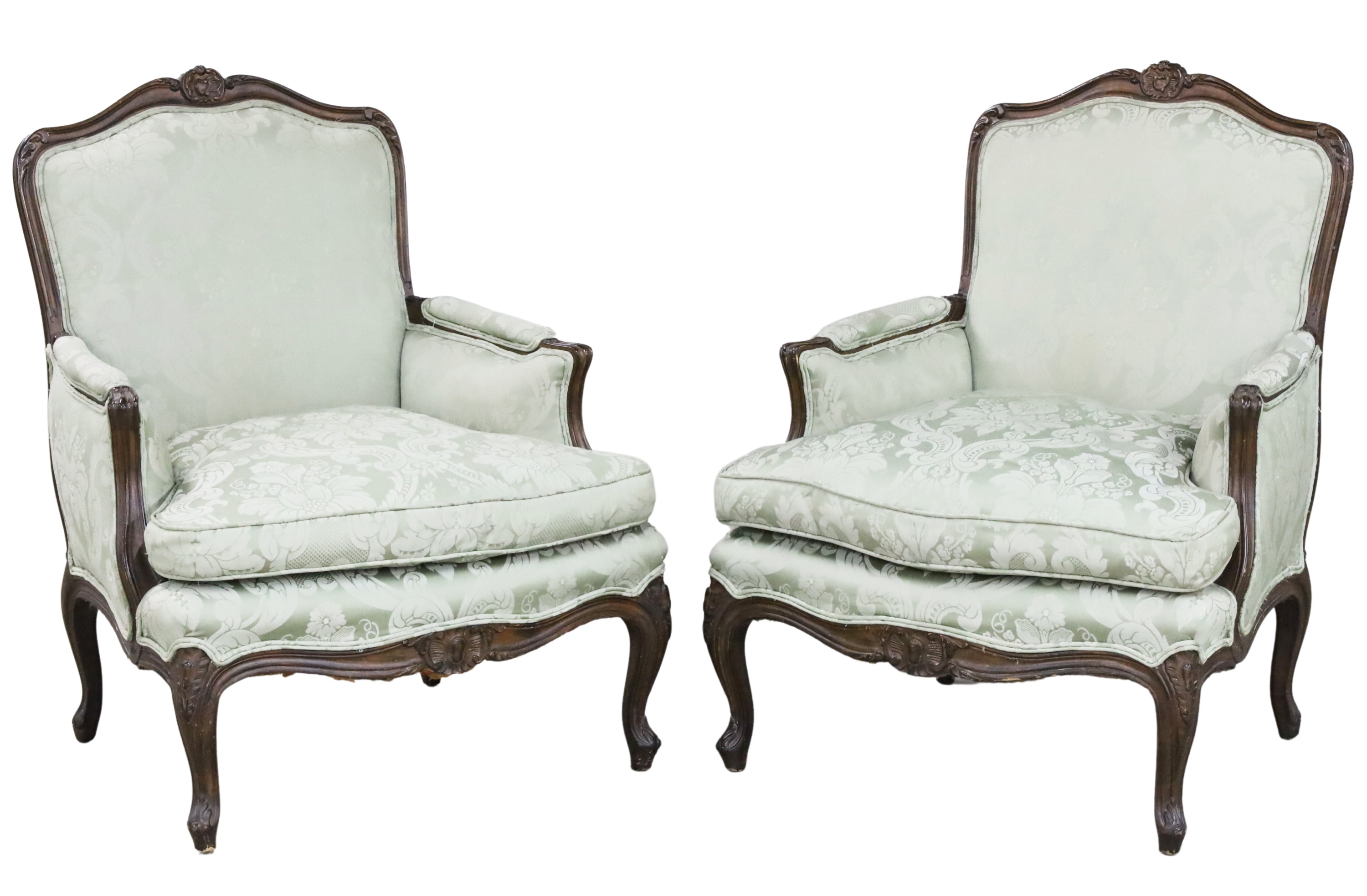 LOUIS XV STYLE BERGERES A pair of