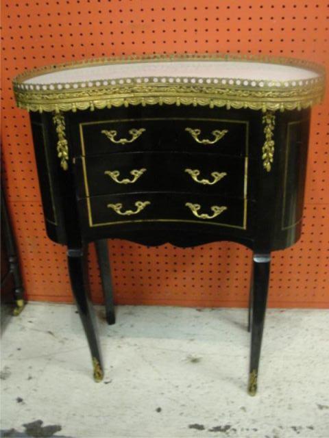 Louis XV Style Black Lacquer End