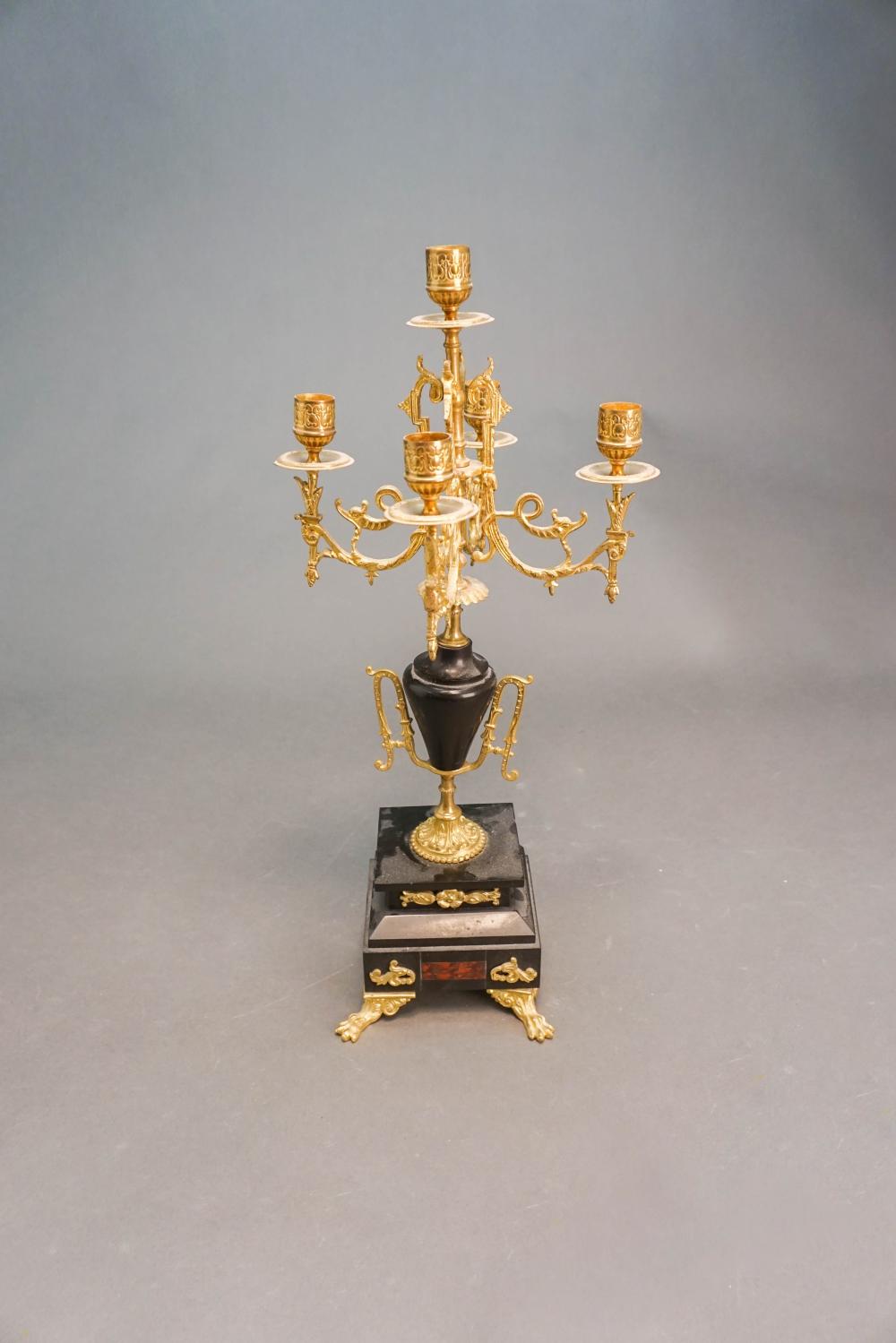 LOUIS XV STYLE BRASS AND MARBLE