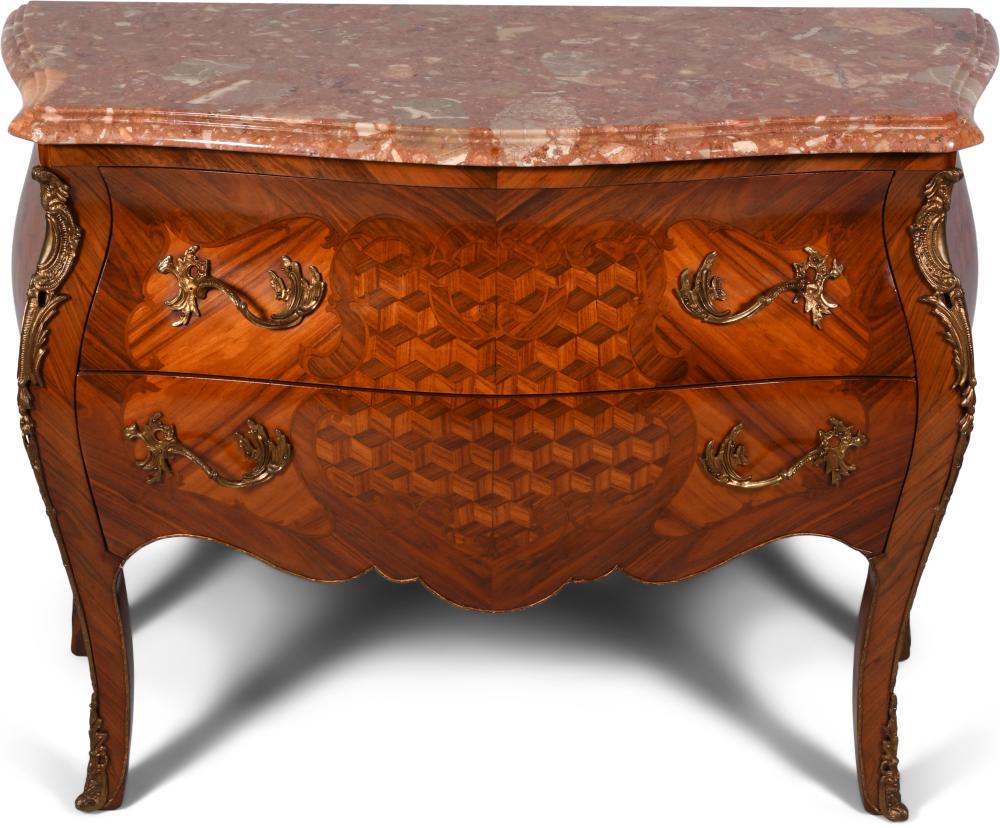 LOUIS XV STYLE BRASS MOUNTED