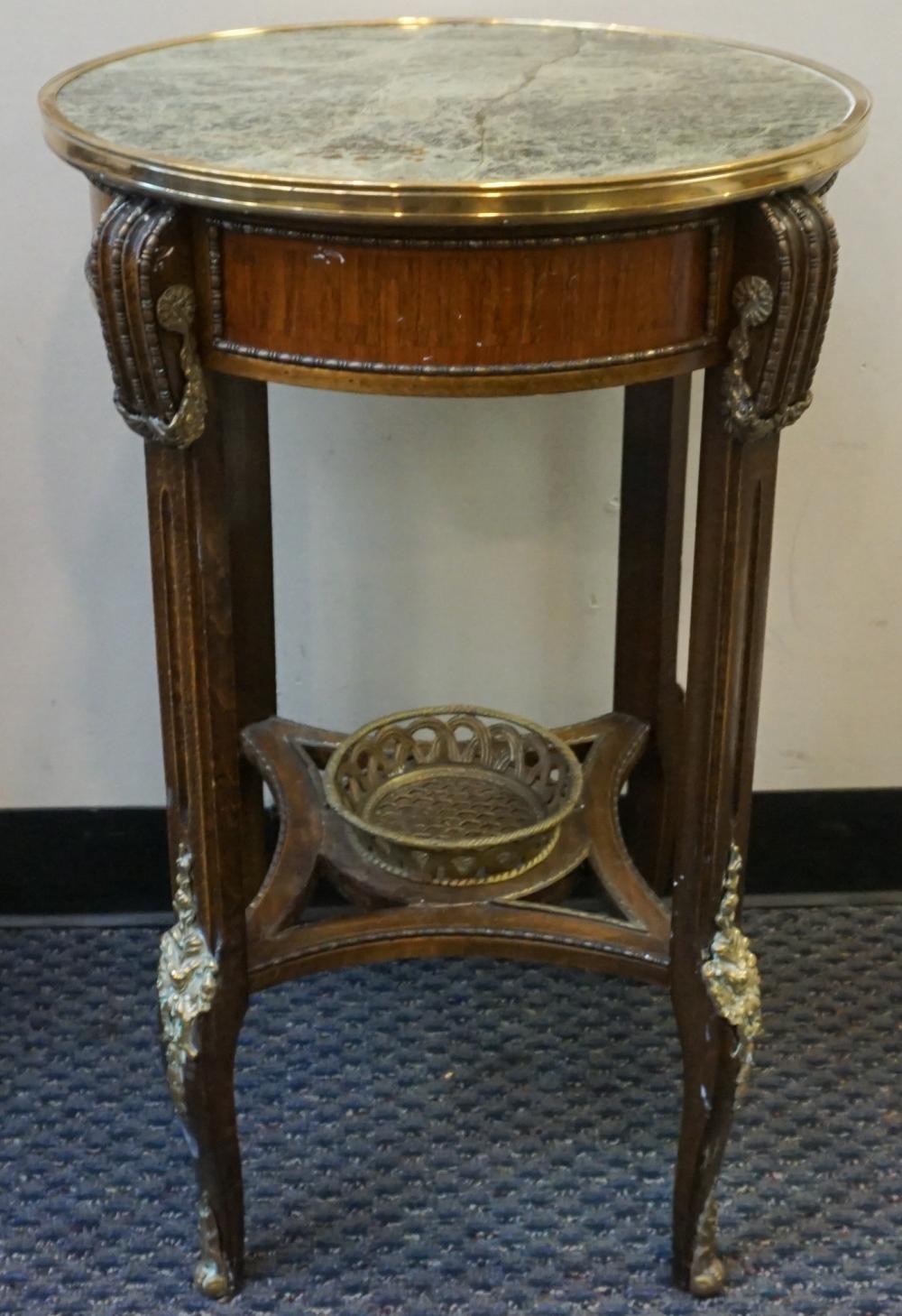 LOUIS XV STYLE BRASS MOUNTED WOOD