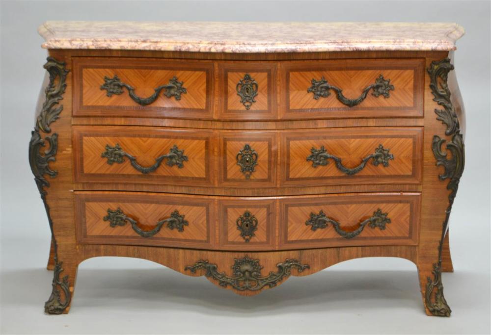 LOUIS XV STYLE BRASS MOUNTED INLAID