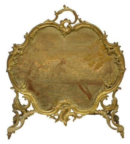 LOUIS XV STYLE BRONZE & NEEDLEPOINT
