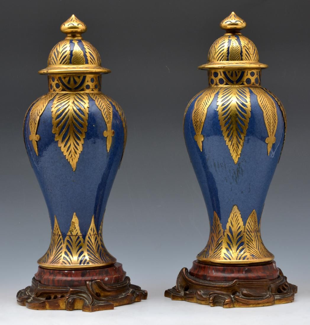 LOUIS XV STYLE BRONZE & BLUE