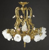 Louis XV style bronze and porc