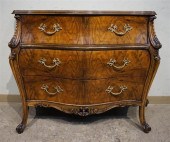 LOUIS XV STYLE BURLWOOD BOMBE