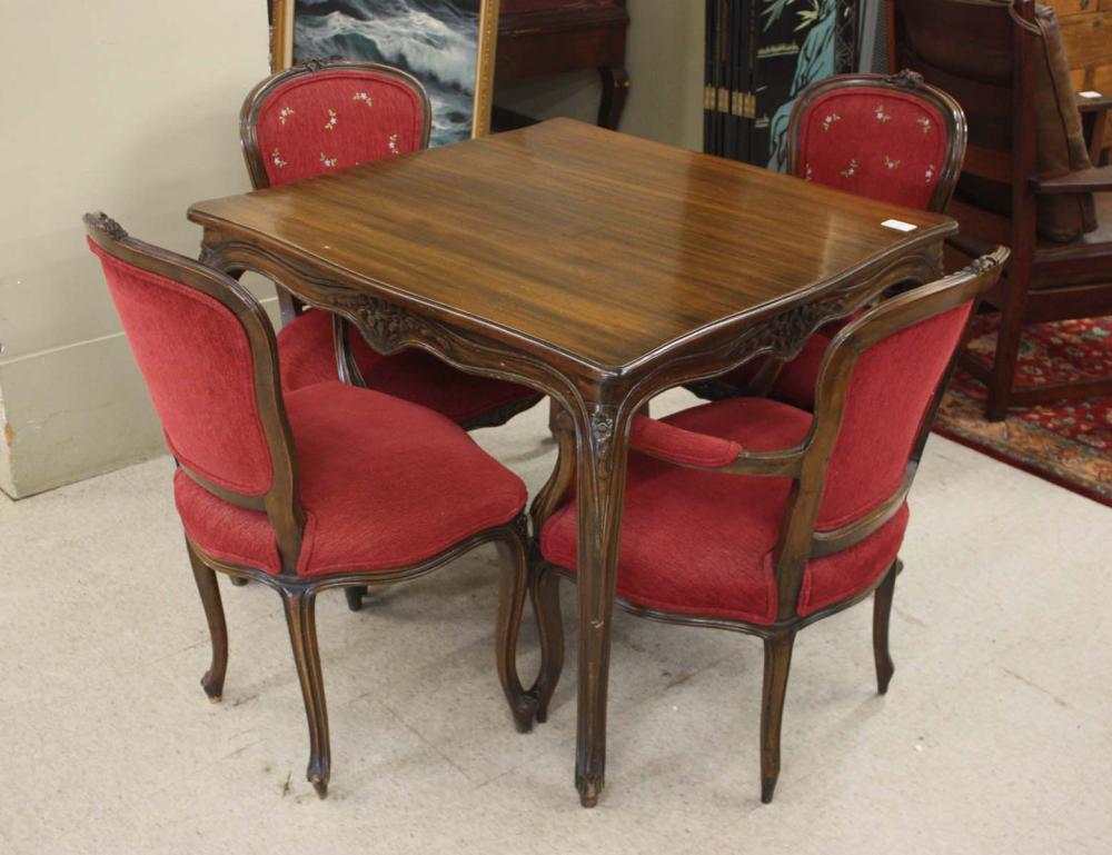 LOUIS XV STYLE CARD TABLE AND CHAIR