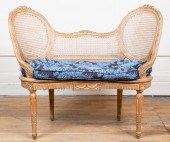 LOUIS XV STYLE CARVED AND CANE