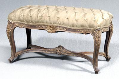 Louis XV style carved bench, carved