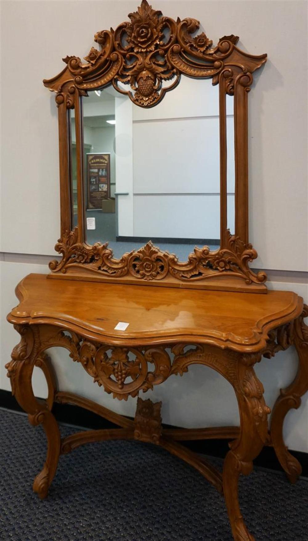 LOUIS XV STYLE CARVED FRUITWOOD