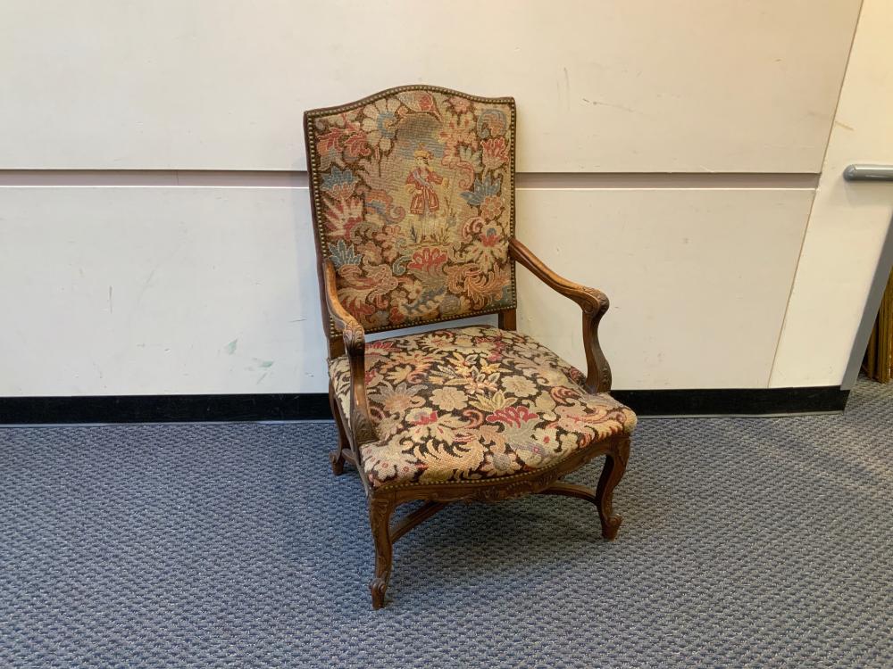 LOUIS XV STYLE CARVED FRUITWOOD AND