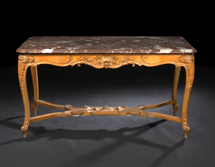 Louis XV-Style Carved Fruitwood and