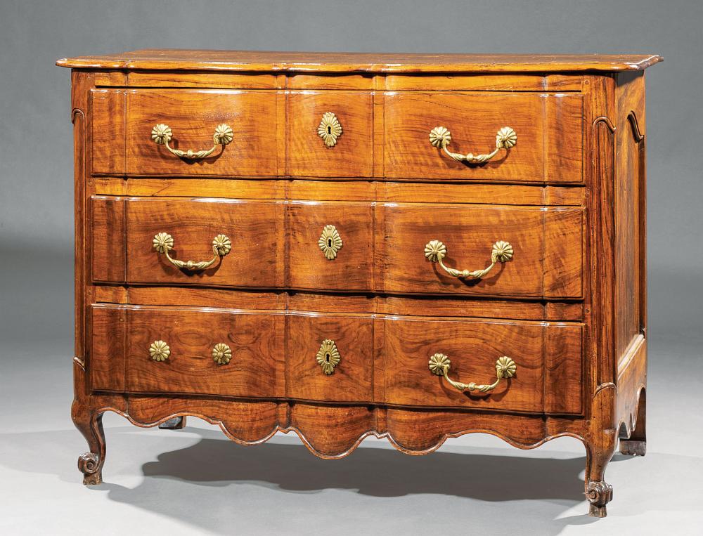 LOUIS XV-STYLE CARVED FRUITWOOD