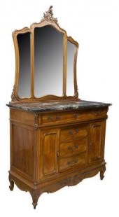 LOUIS XV STYLE CARVED MIRRORED
