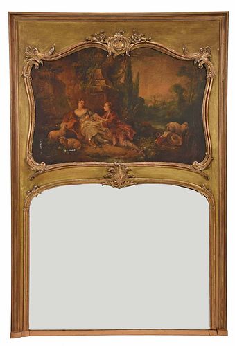 LOUIS XV STYLE CARVED PARCEL GILT