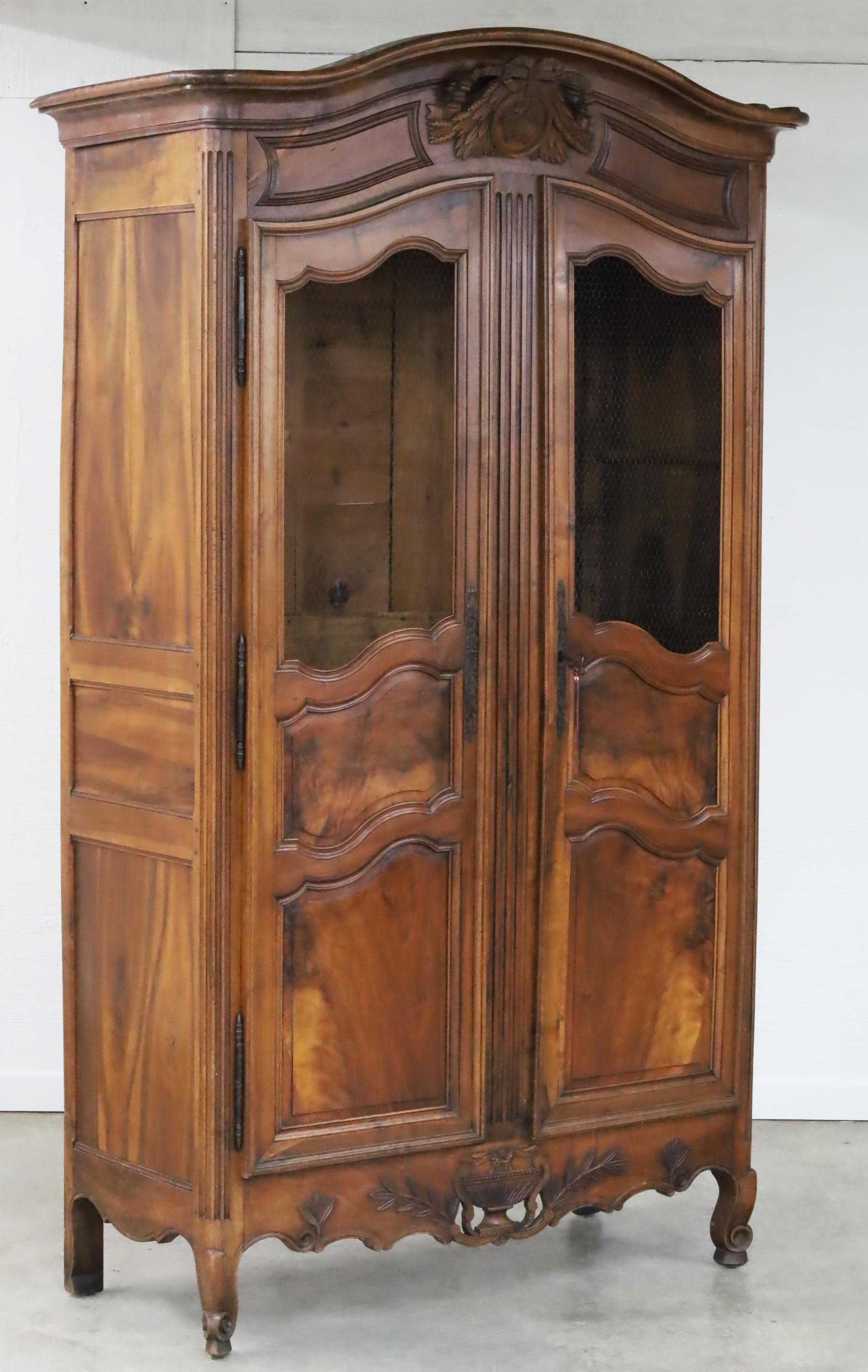 LOUIS XV STYLE CARVED WALNUT