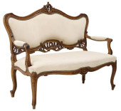 LOUIS XV STYLE CARVED WALNUT R