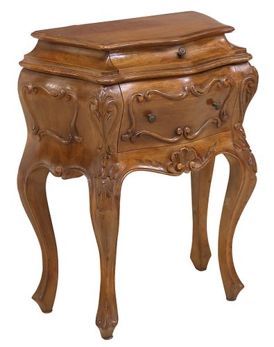 LOUIS XV STYLE CARVED WALNUT