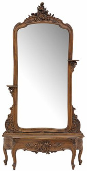 LOUIS XV STYLE CARVED WALNUT P