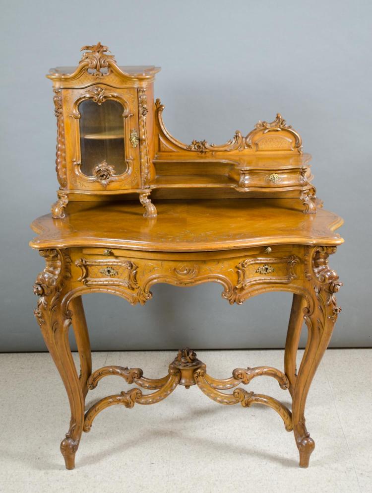 LOUIS XV STYLE CARVED WALNUT