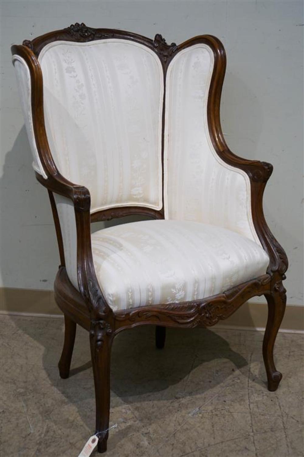LOUIS XV STYLE CARVED WALNUT WING