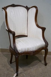 LOUIS XV STYLE CARVED WALNUT W