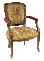LOUIS XV-STYLE CARVED WALNUT F