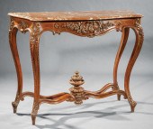 LOUIS XV-STYLE CARVED WALNUT,