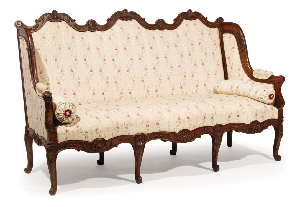 LOUIS XV-STYLE CARVED WALNUT SALONE