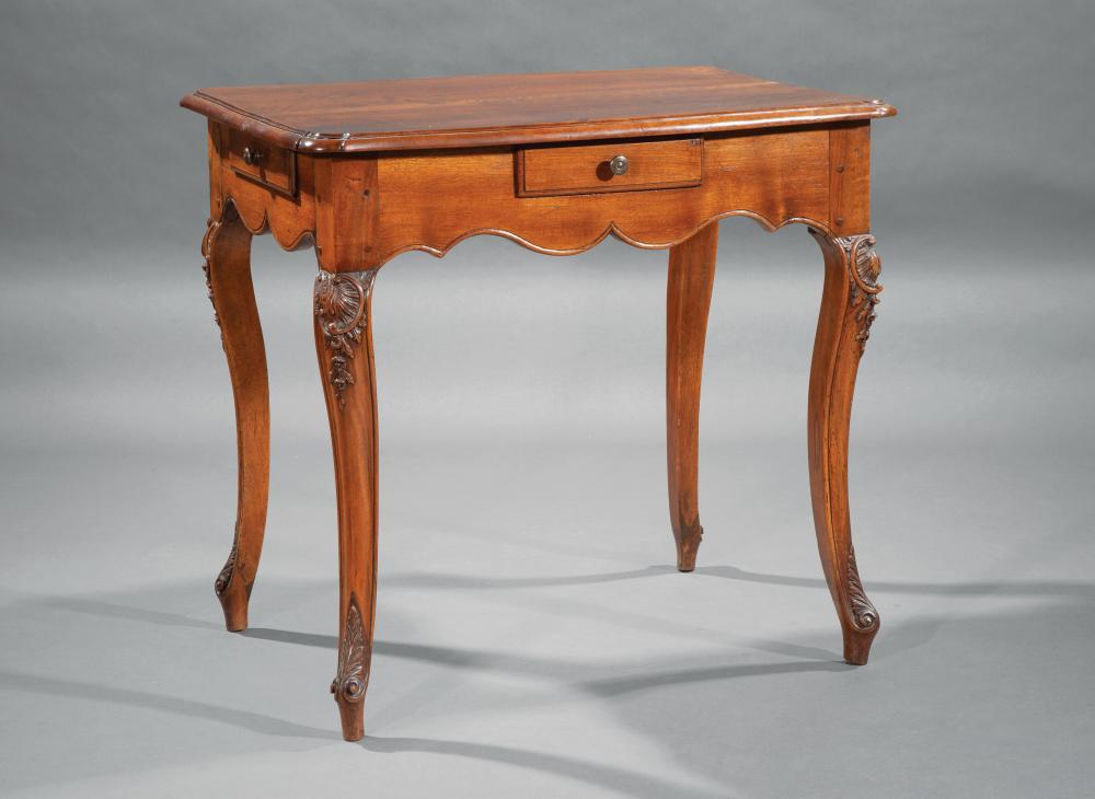LOUIS XV-STYLE CARVED WALNUT TEA