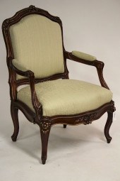 LOUIS XV STYLE CARVED WOOD UPH