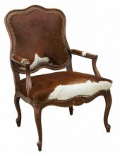 LOUIS XV STYLE COWHIDE UPHOLST