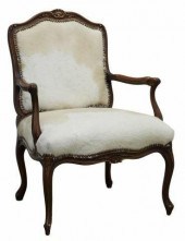 LOUIS XV STYLE COWHIDE UPHOLST
