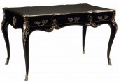 LOUIS XV STYLE EBONIZED & SILV