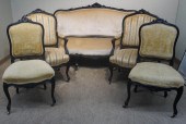 LOUIS XV STYLE EBONIZED AND FL