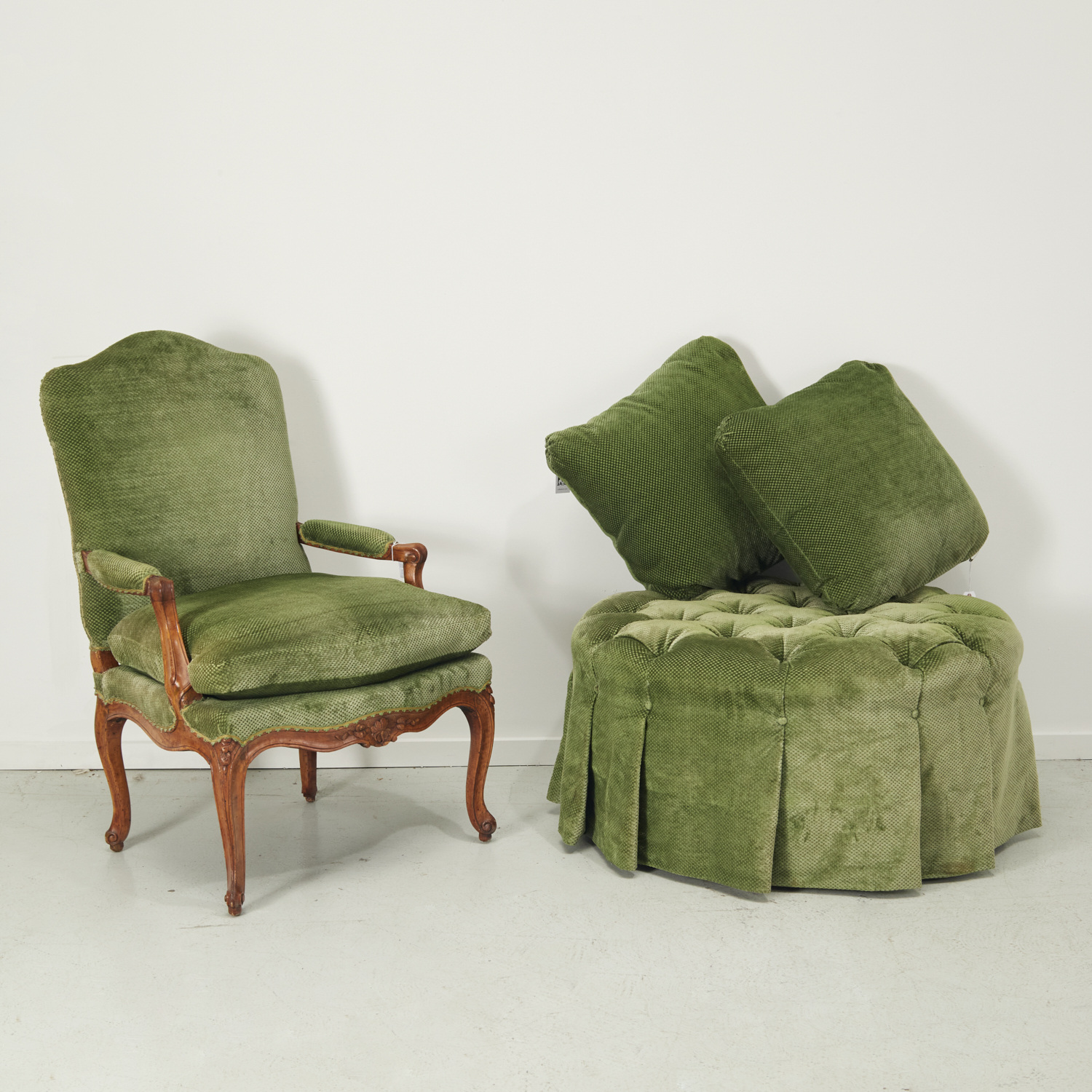 LOUIS XV STYLE FAUTEUIL AND