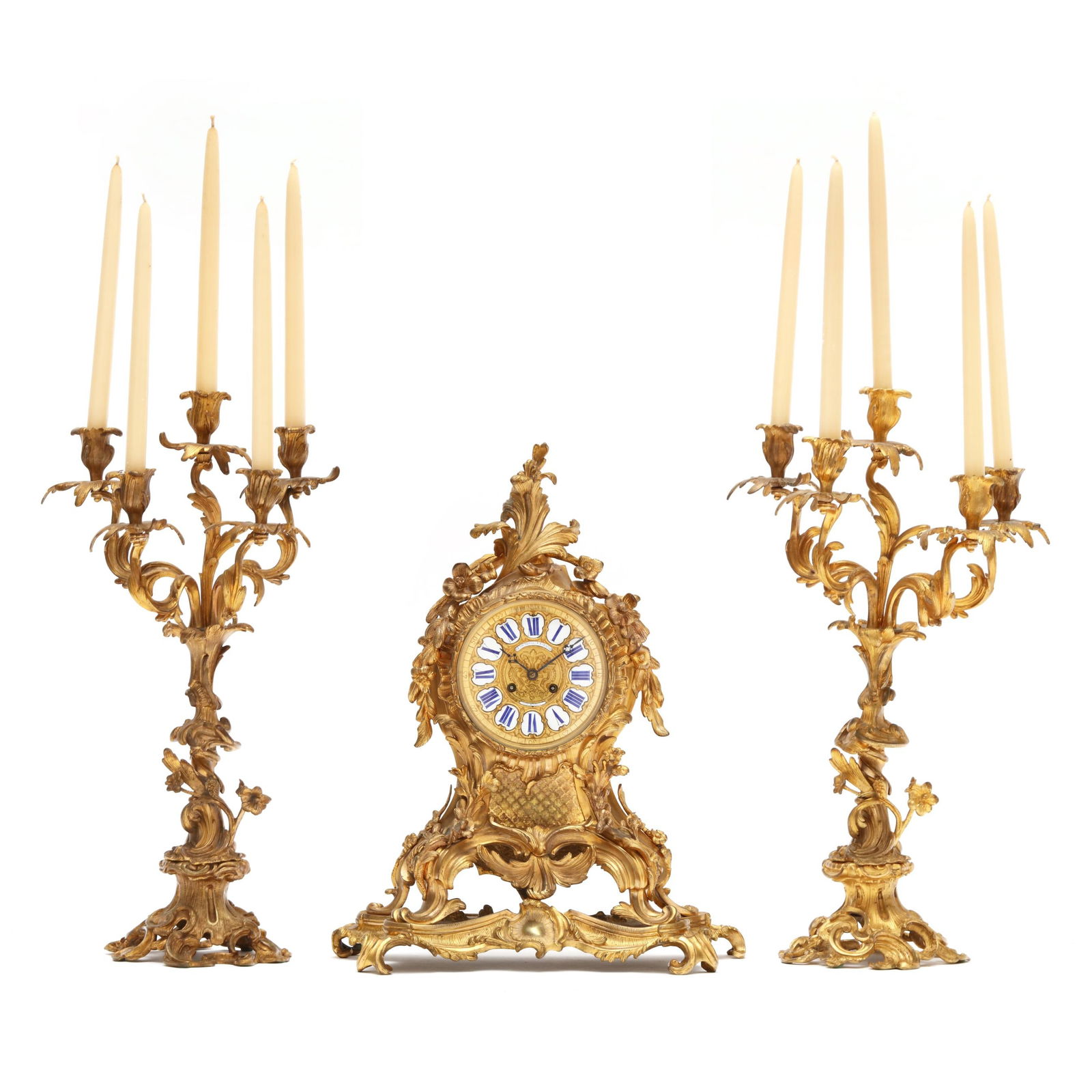LOUIS XV STYLE GILT BRONZE MANTEL
