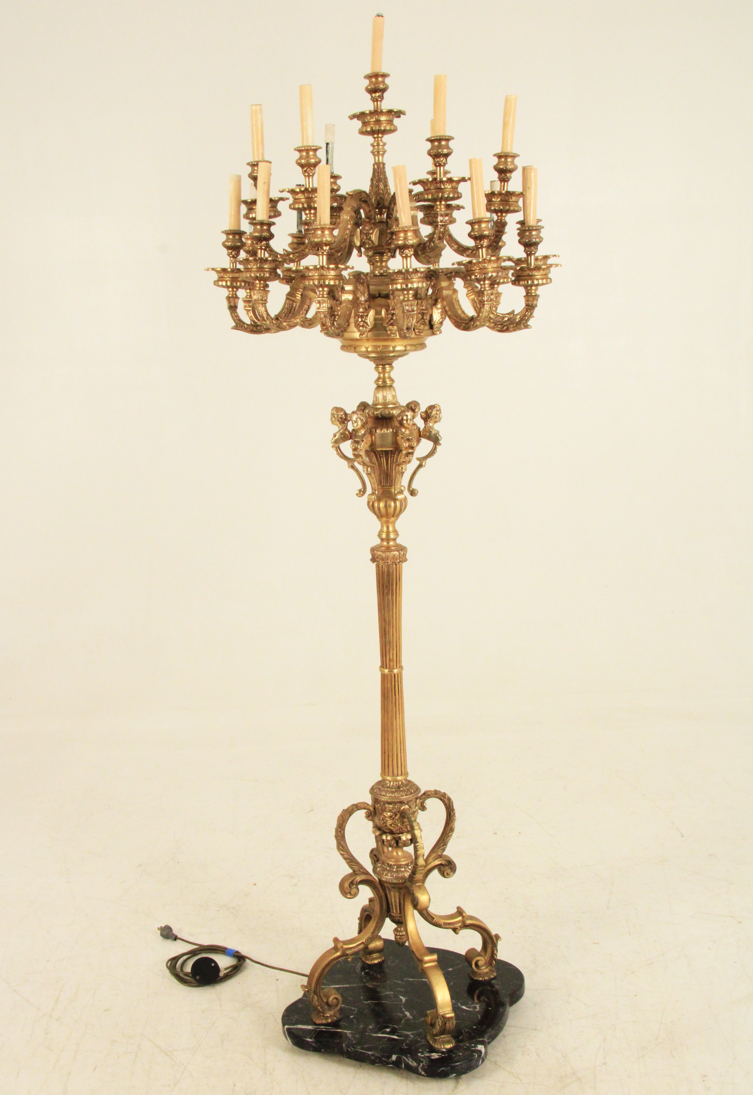 LOUIS XV STYLE GILT BRONZE 19 LIGHT
